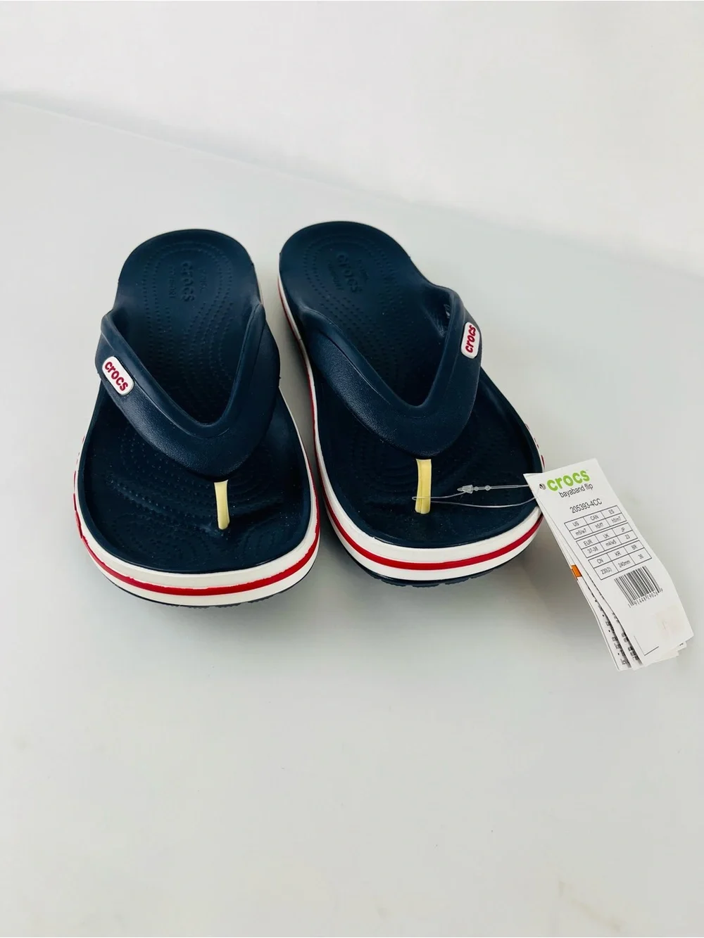 Crocs Unisex Bayaband Flip Flops Navy/Pepper Women’s Size 7 Men’s Size 5